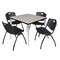 Regency Kahlo Square Table & Chair Sets, 36 W, 36 L, 29 H, Wood, Metal, Plastic Top, Maple TPL3636PLCM47BK - alternate 1